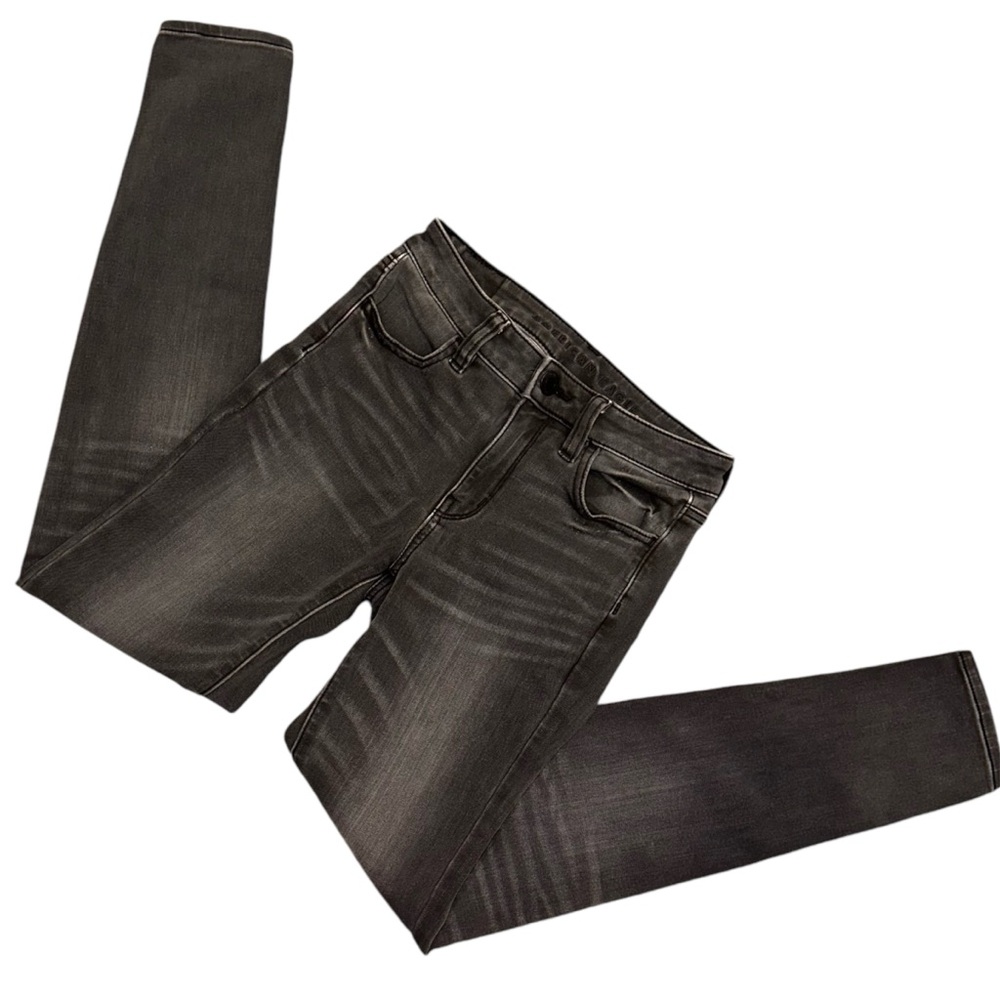 American Eagle Outfitters Hi-Rise Jegging Super Stretch Charcoal Jeans 0 Long